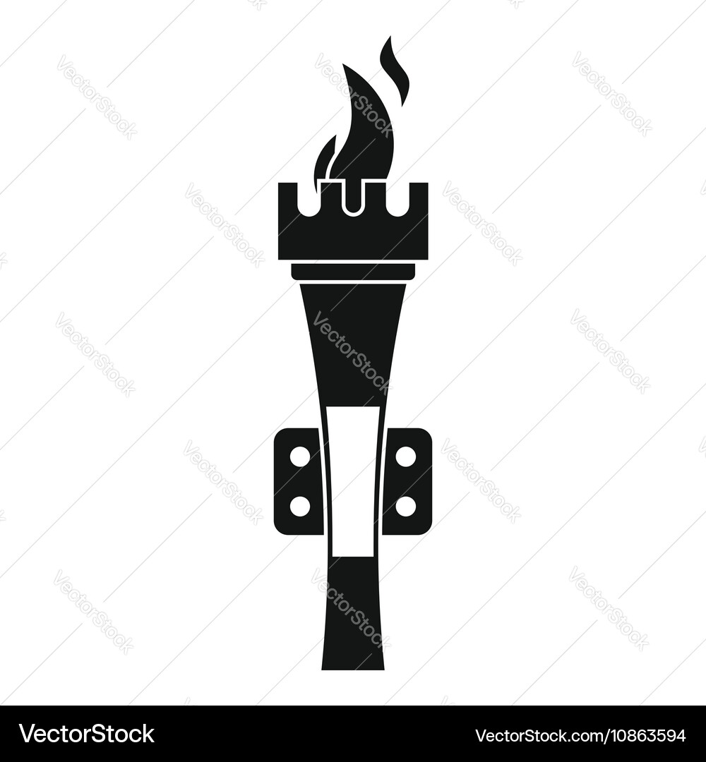 Torch icon in simple style Vector Image