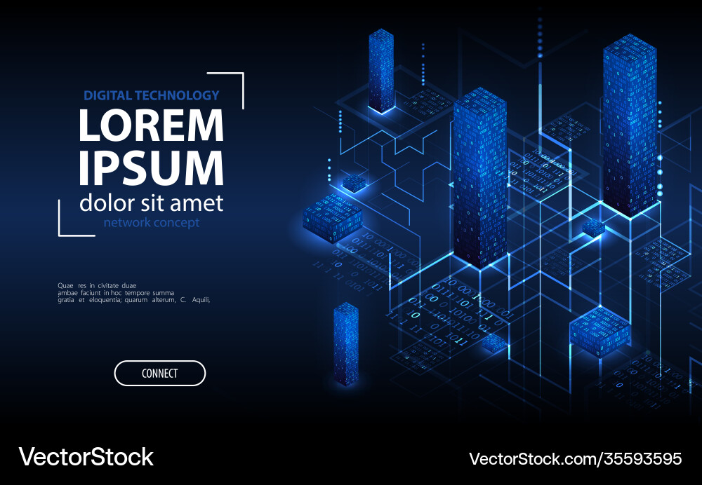 Big Data Cloud Processing vector image