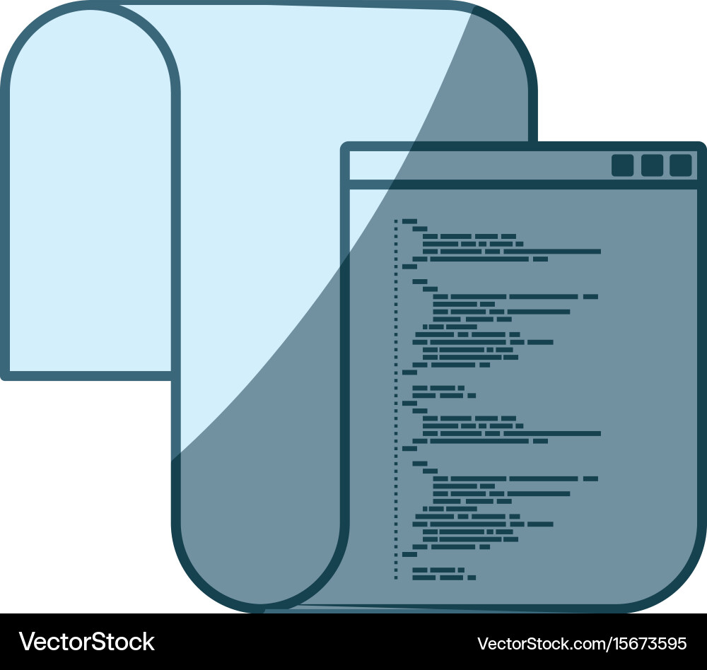 Blue shading silhouette programming window vector image