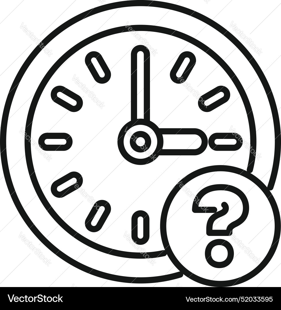 Clock face with question mark showing deadline Vector Image