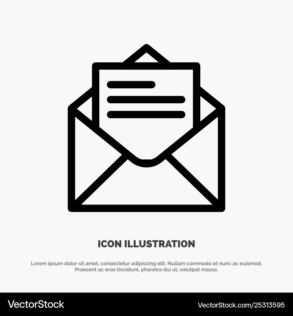 Email mail message text line icon Email mail message text line icon vector image