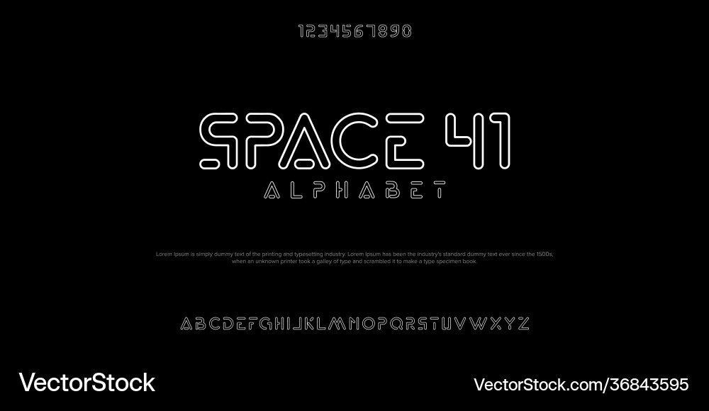 Futuristic minimalist display font design Futuristic minimalist display font design vector image