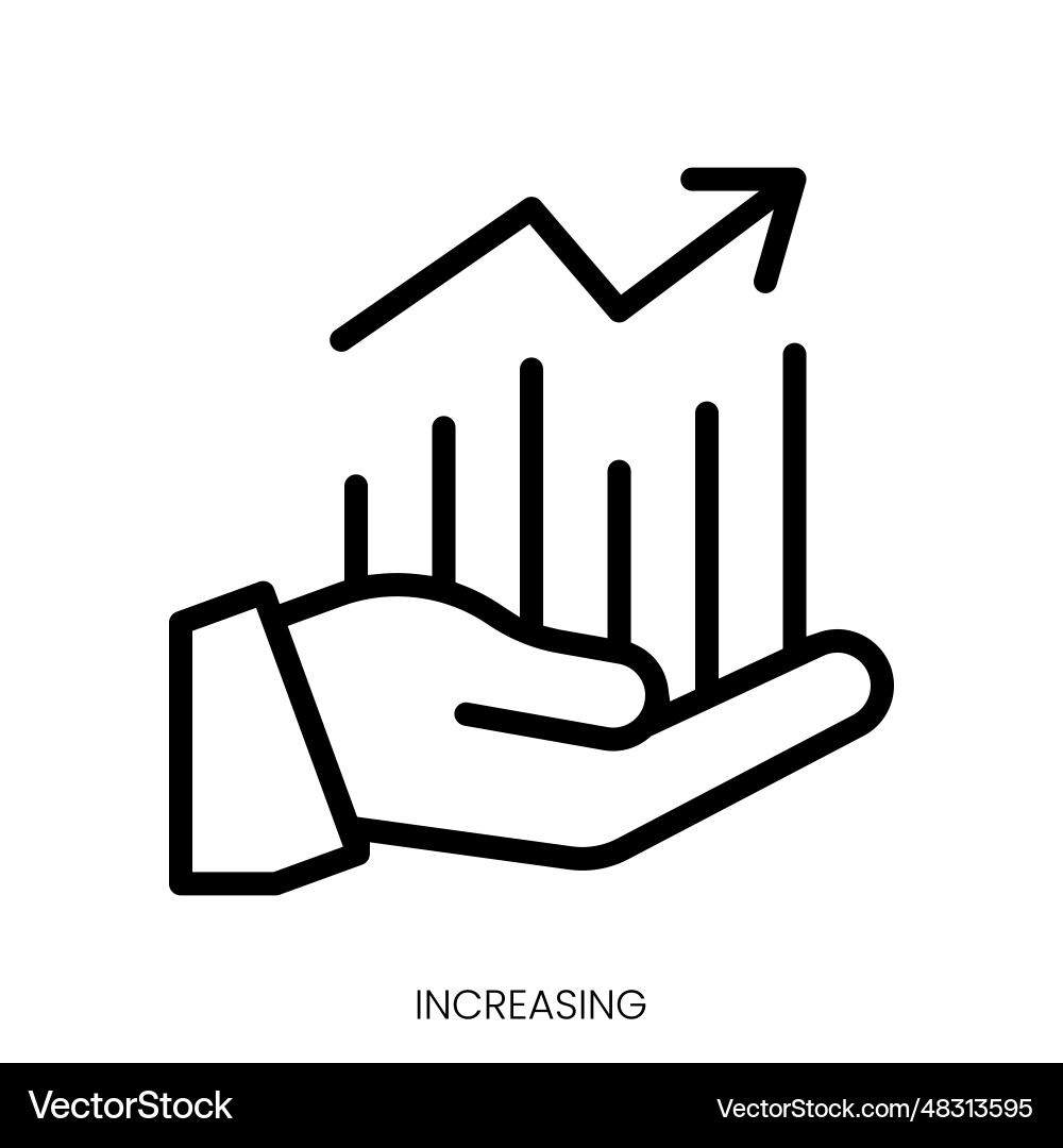 Increasing icon line art style design isolated Vector Image