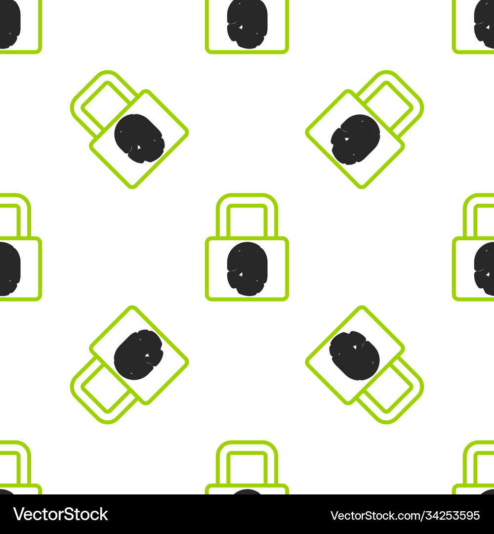 Line fingerprint with lock icon isolated seamless Line fingerprint with lock icon isolated seamless vector image