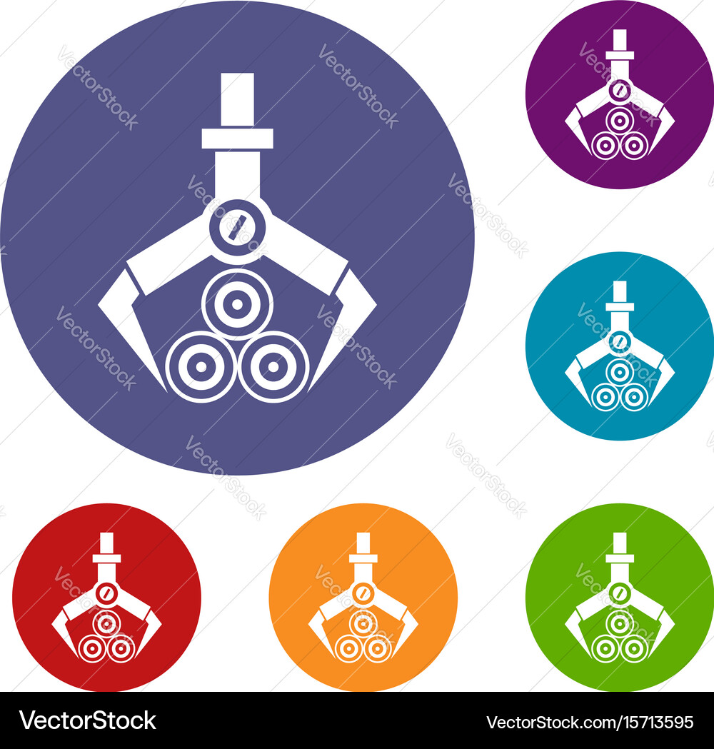 Log loader icons set Vector Image