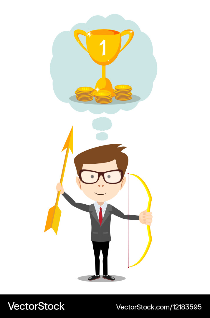 Man with a bow and arrow dreaming vector image