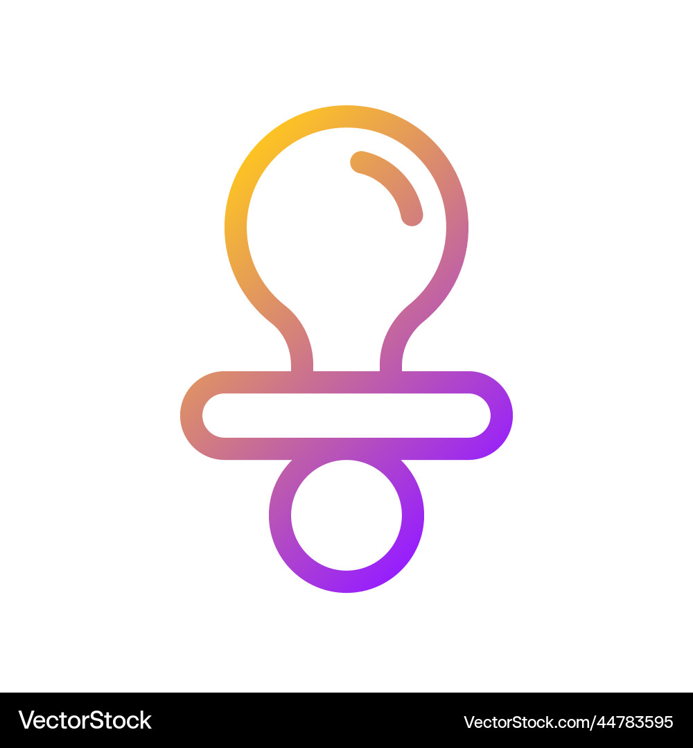 Pacifier pixel perfect gradient linear ui icon Pacifier pixel perfect gradient linear ui icon vector image