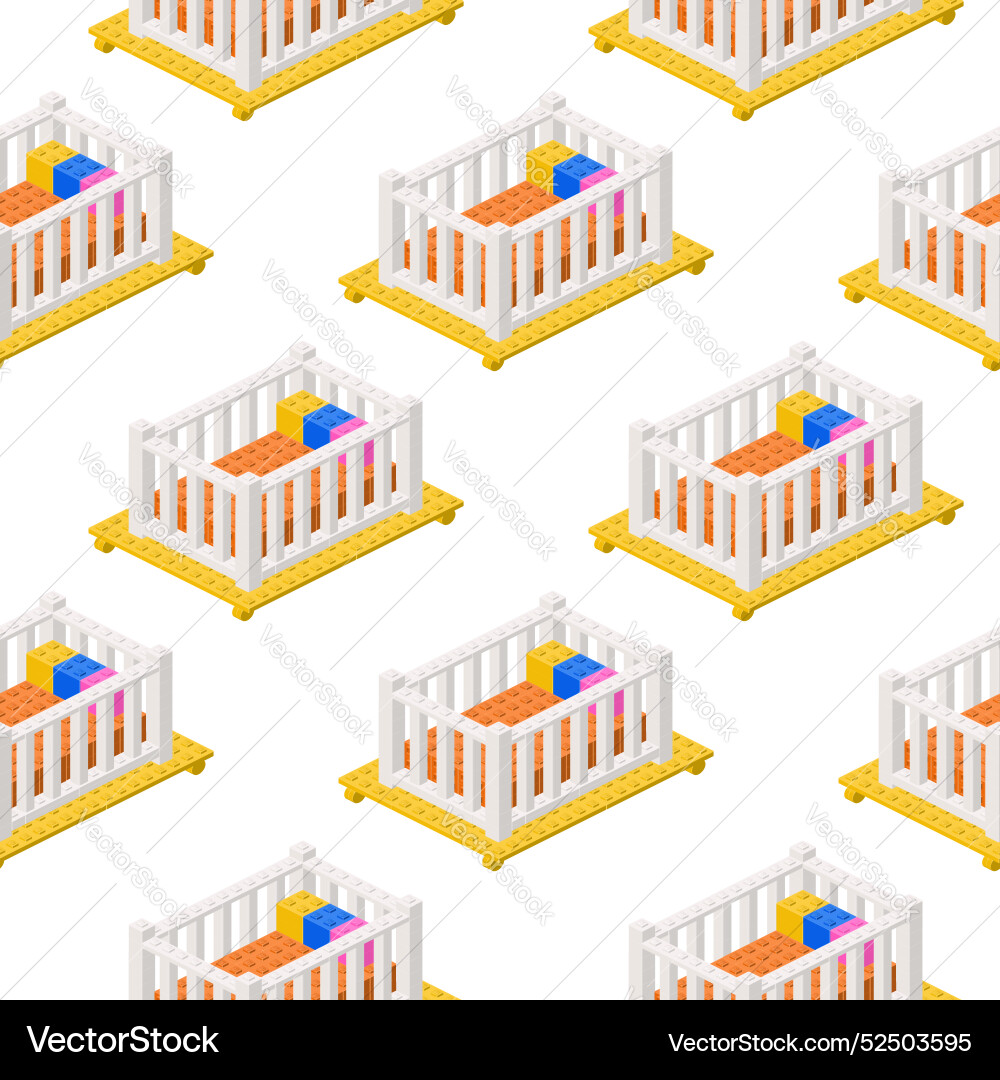 Pattern of cradles in isometry Pattern of cradles in isometry vector image