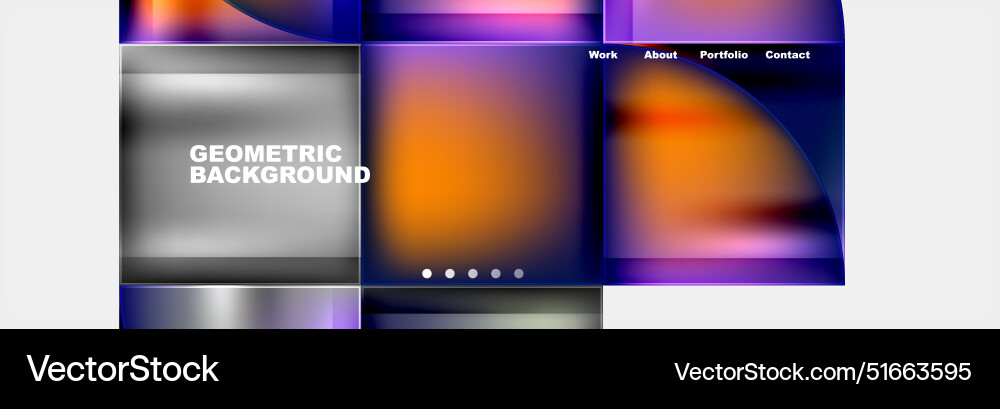 Round triangles and squares web site page template Round triangles and squares web site page template Vector Image