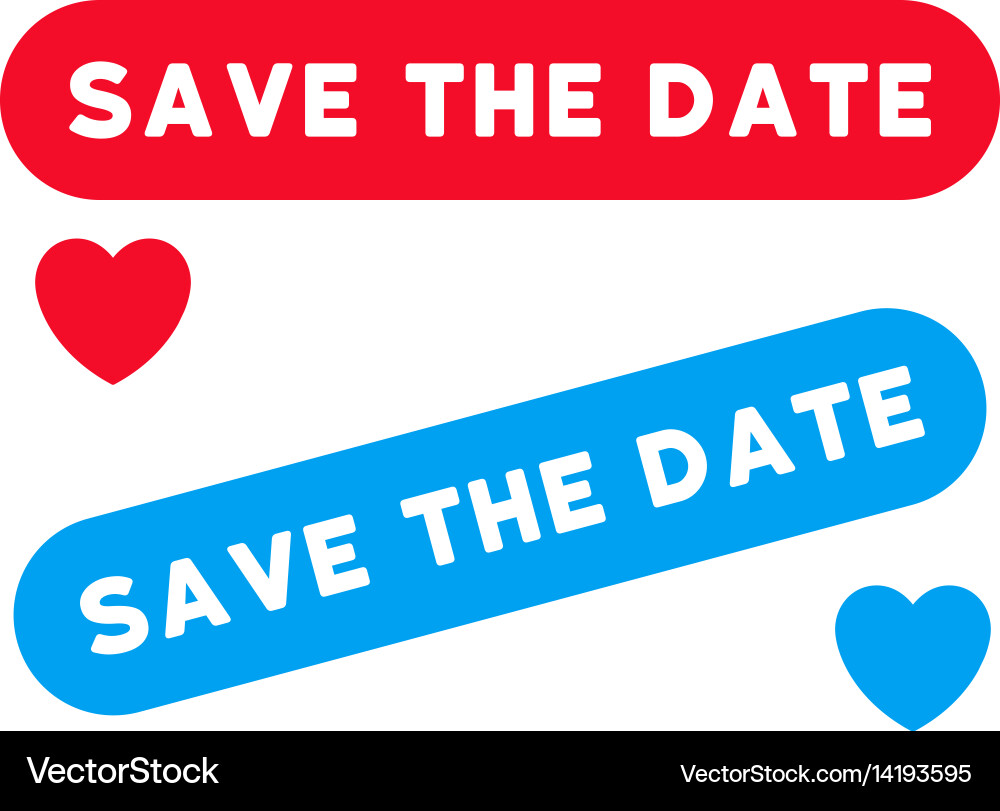 Save the Date Hearts Vector Image