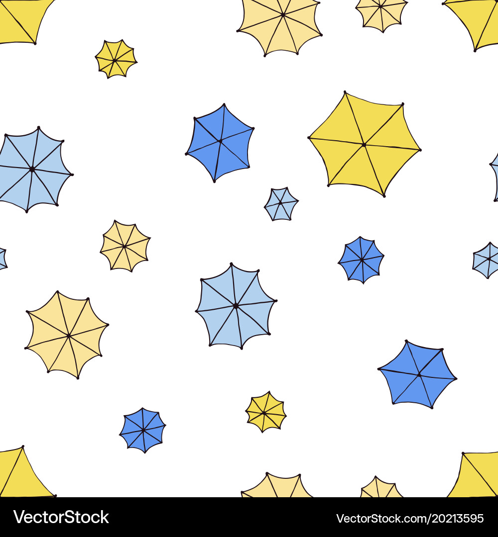 Seamless pattern with umbrellas vector image