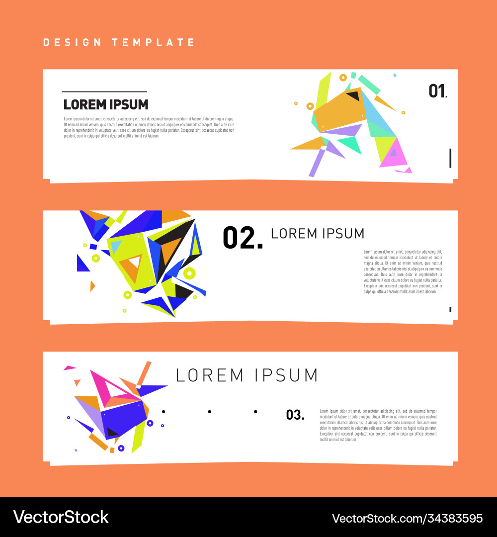 Set abstract banner web design template retro Vector Image