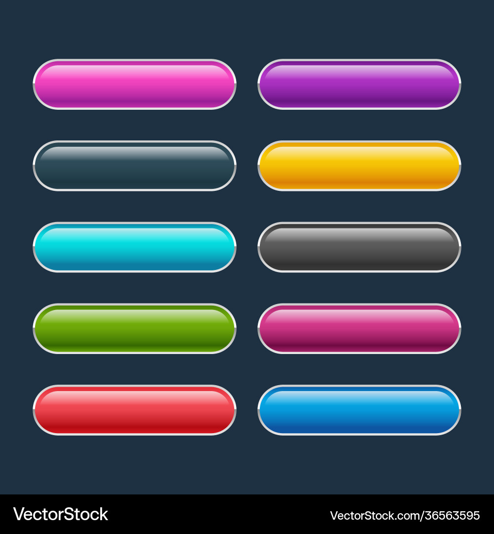 Set colored web buttons Set colored web buttons Vector Image