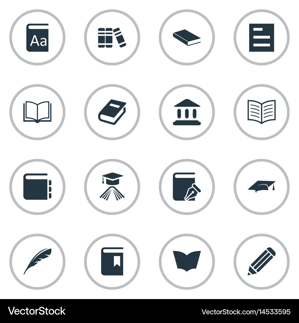 Set of simple reading icons vector image