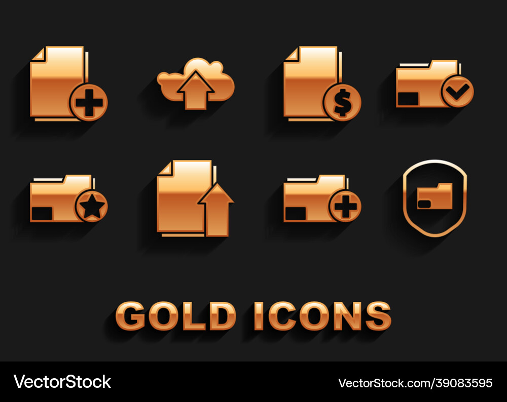 Set upload file document folder Vector Image