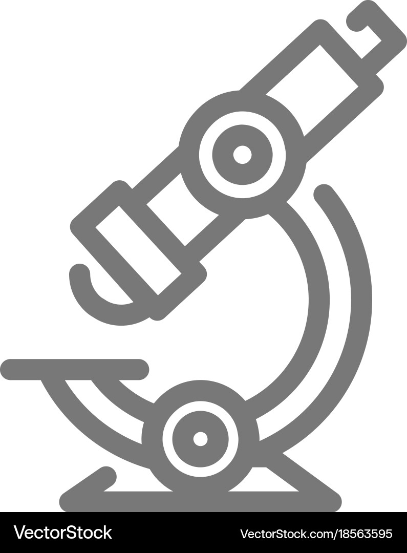 Simple microscope line icon symbol and sign vector image