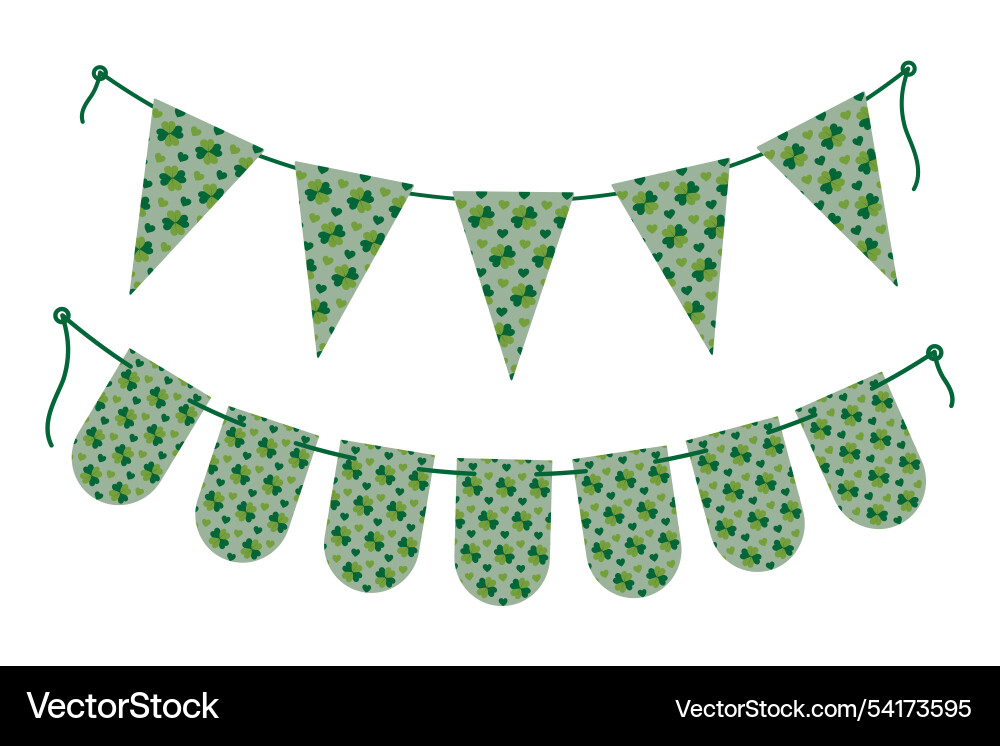 Triangular and rounded pennants patterned vector image