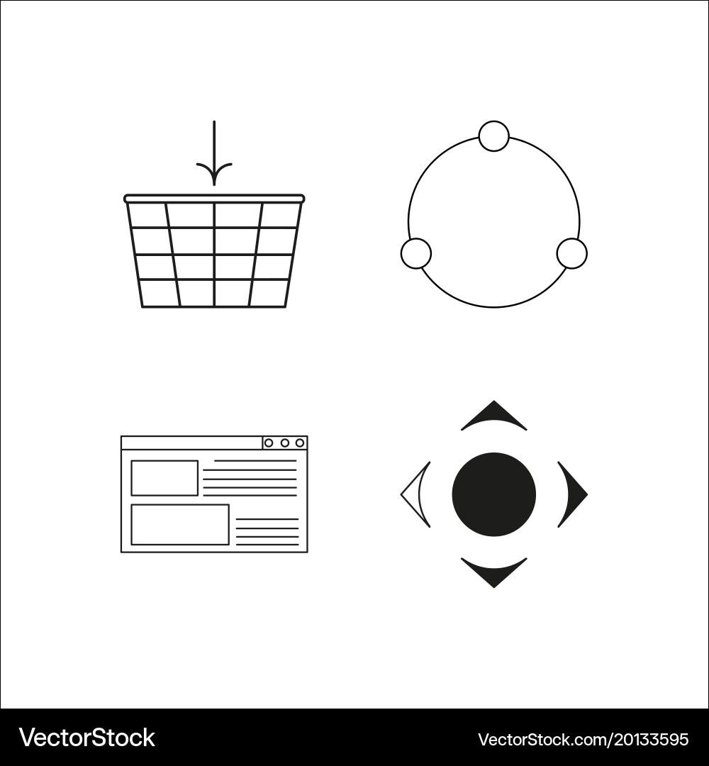 Web simple linear icon setsimple outline icons vector image