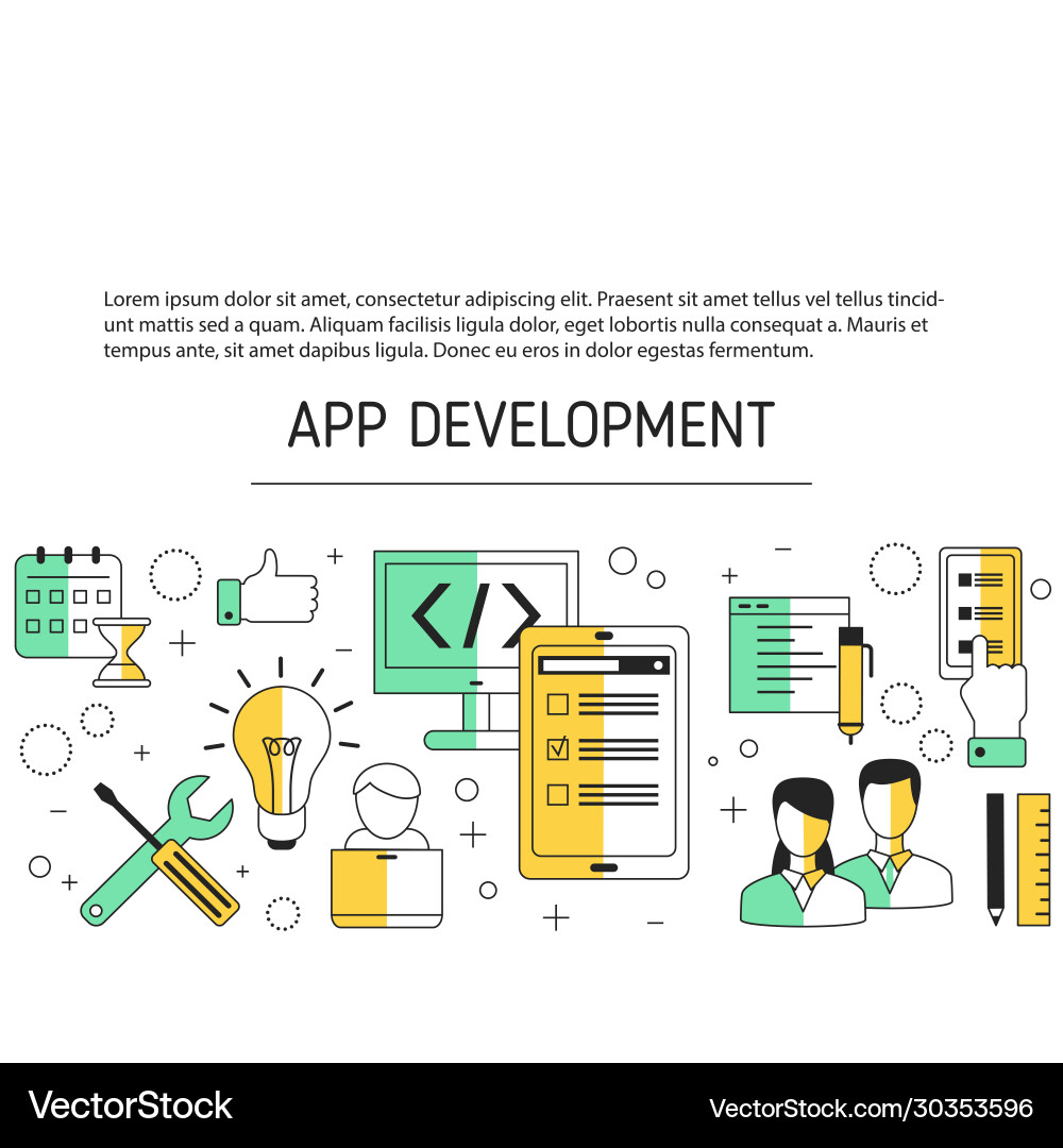 App development and design concept App development and design concept vector image
