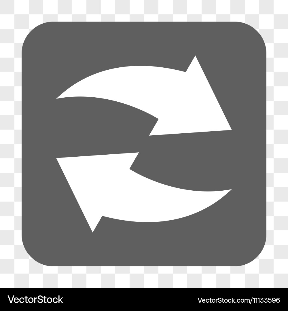 Exchange arrows rounded square button vector image