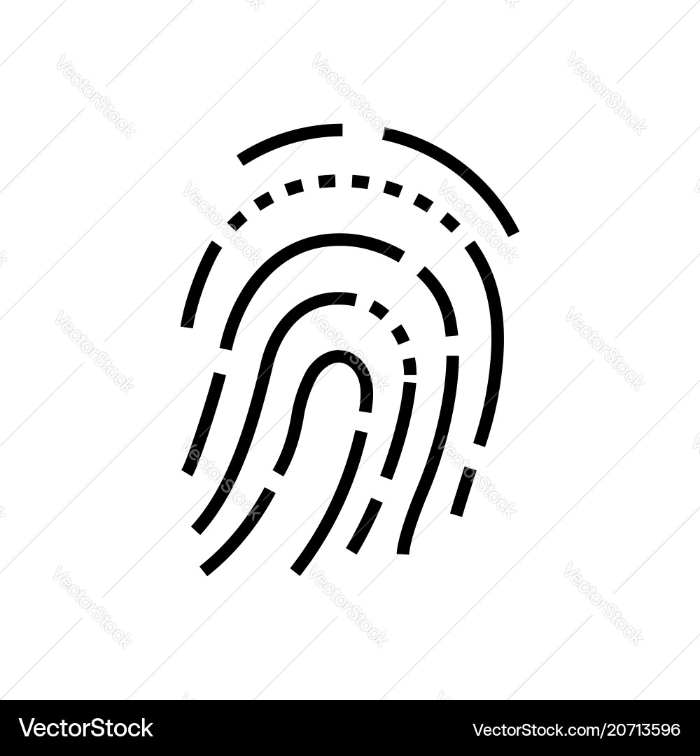 Fingerprint - line design single isolated icon Fingerprint - line design single isolated icon vector image