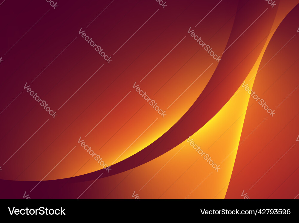 Gold curve abstract pattern on dark background vector image
