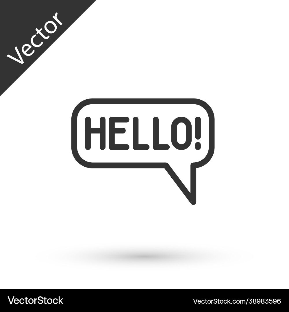 Grey line hello in different languages icon Grey line hello in different languages icon vector image