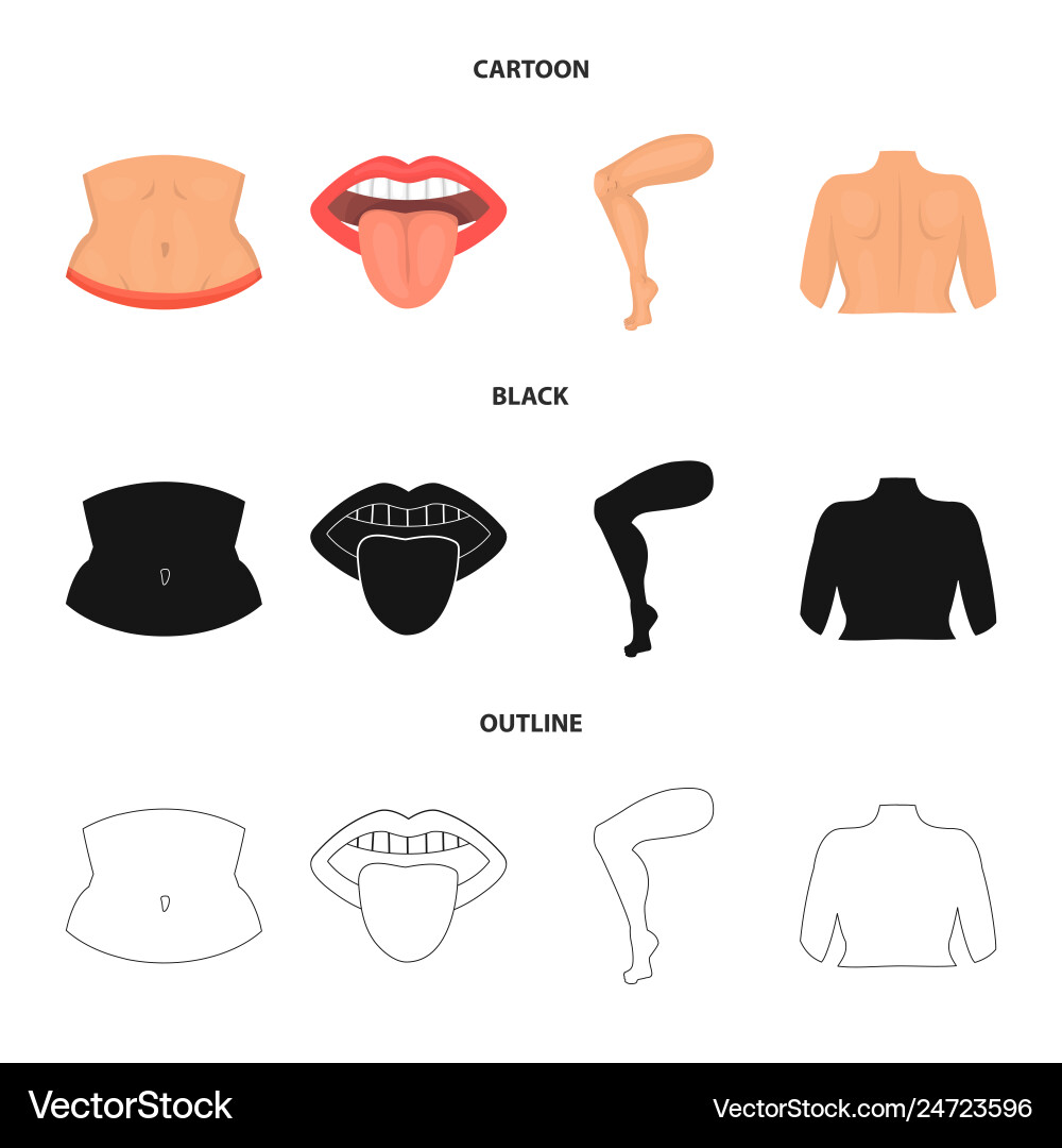 Isolated object of body and part symbol set Isolated object of body and part symbol set vector image