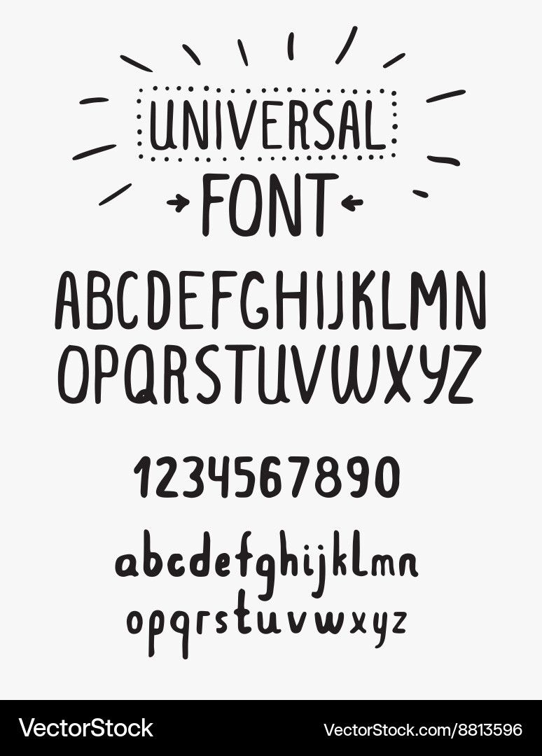 Line simple font universal alphabet with small vector image