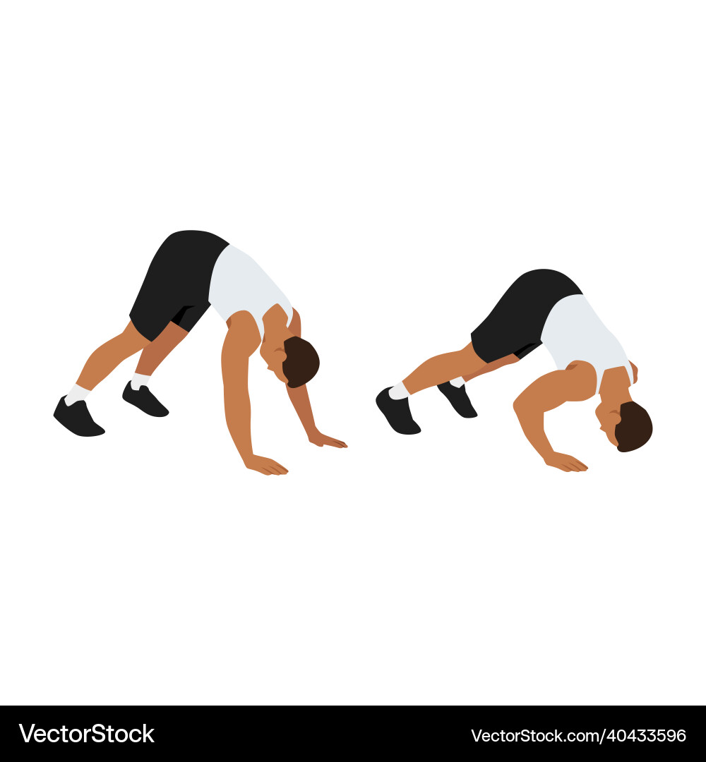 Man doing pike push up exercise flat Man doing pike push up exercise flat Vector Image