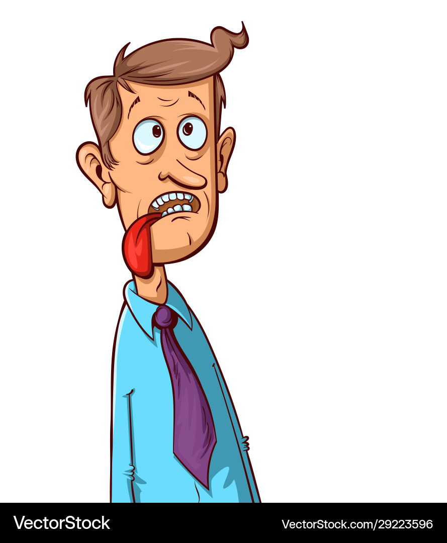 Man Showing Tongue - Expression Vector Image