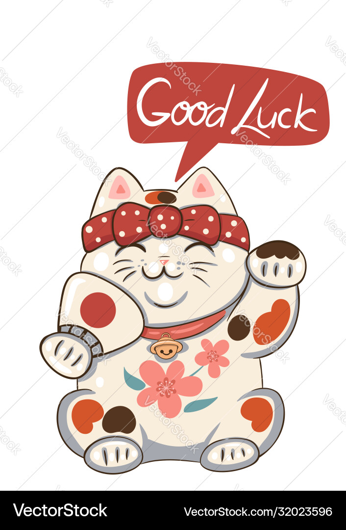 Maneki neko isolate on a white background Maneki neko isolate on a white background vector image