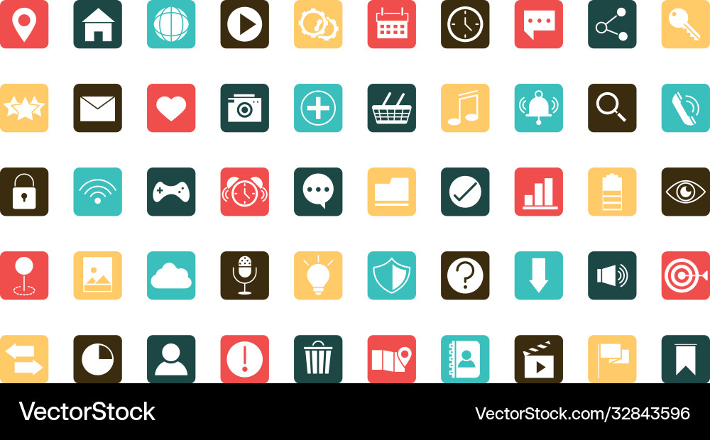 Mobile application web button menu digital flat Vector Image