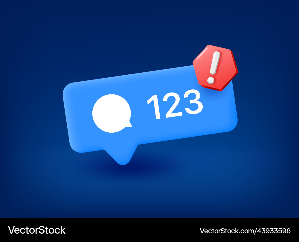 Nimber of subscribers icon with exclamation point Nimber of subscribers icon with exclamation point vector image