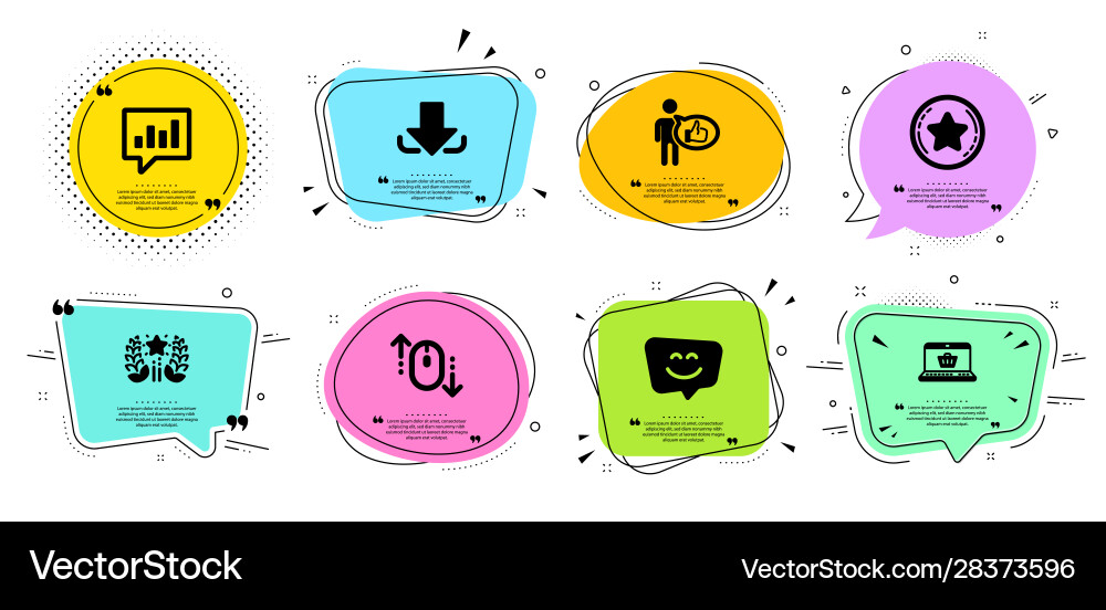 Online shopping loyalty star and smile face icons Online shopping loyalty star and smile face icons vector image