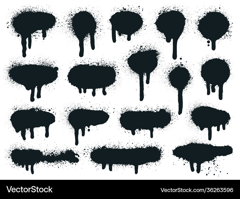 Painted spray elements grunge graffiti Painted spray elements grunge graffiti vector image