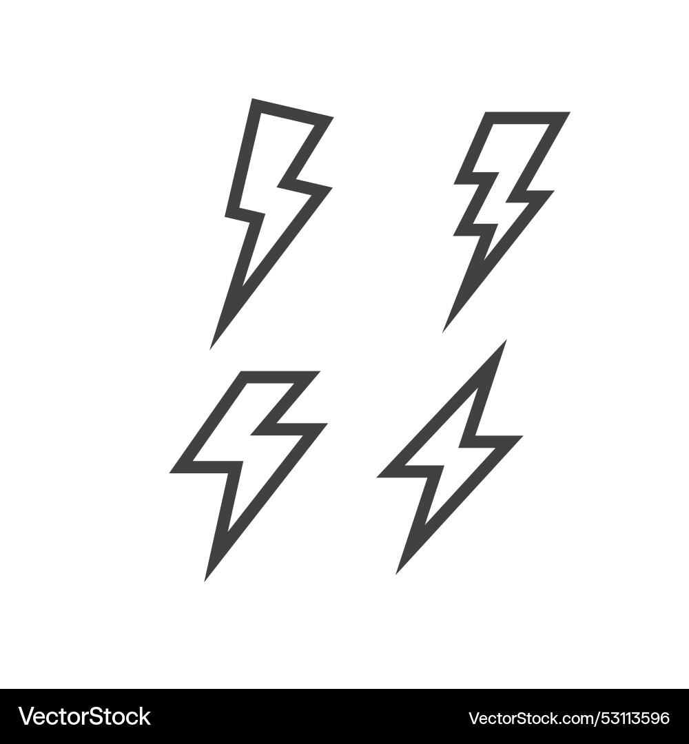 Thunderbolt line icon element design template vector image