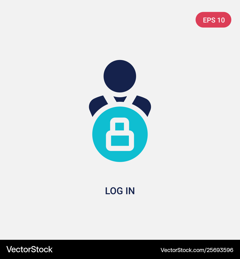 Two color log in icon from big data concept Two color log in icon from big data concept vector image