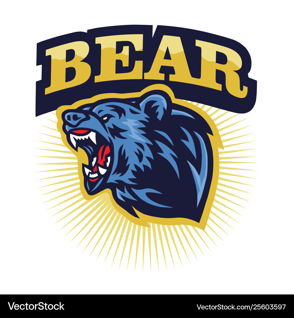 Angry Grizzly Bear Mascot Logo Vector Image