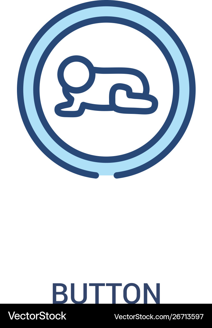 Button concept 2 colored icon simple line element Button concept 2 colored icon simple line element Vector Image