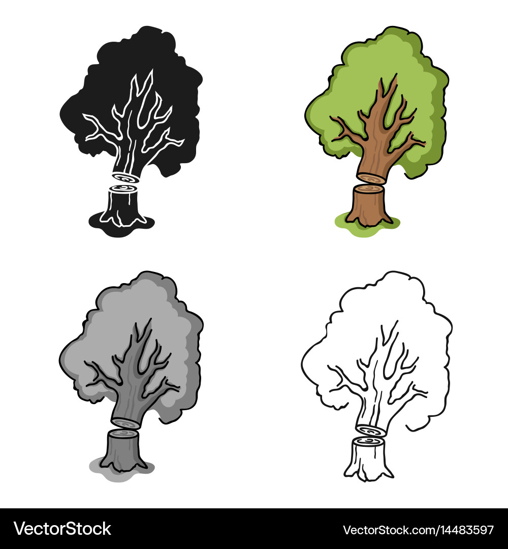 Cartoon Falling Tree Icon – Royalty-Free Vector | VectorStock, image size:1000x1080