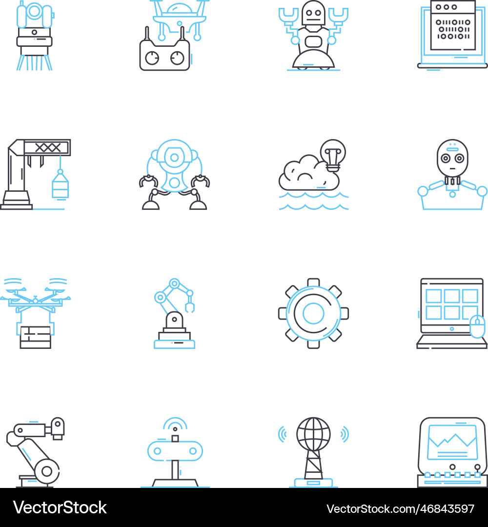 Computer-Programmierung lineare Icons set code Computer-Programmierung lineare Icons set code vektorbild