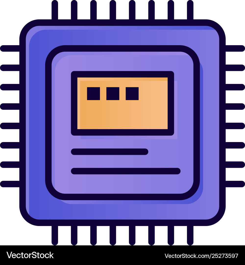 Cpu storage computer hardware flat color icon Cpu storage computer hardware flat color icon vector image