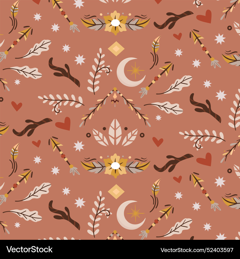 Flat boho pattern design Vector Image
