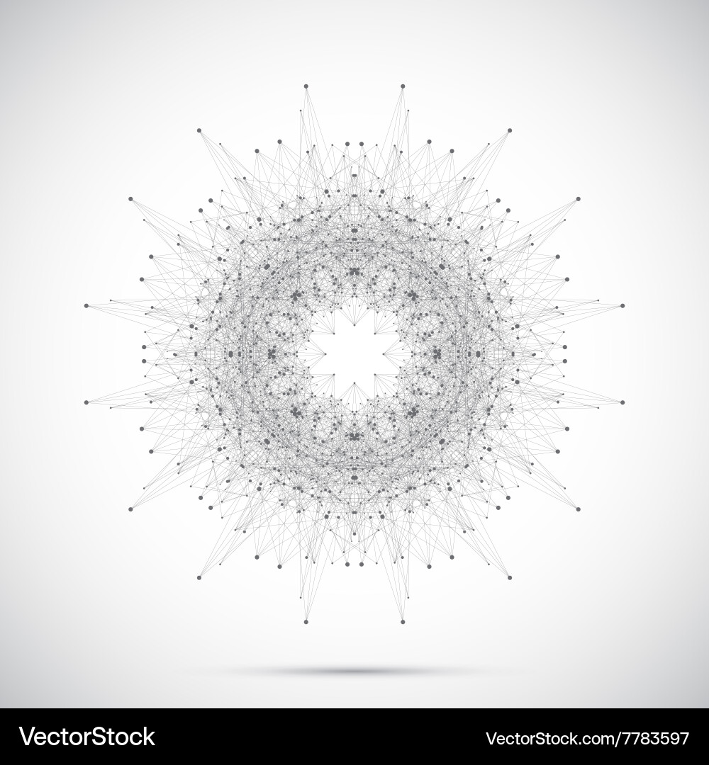 Geometric abstract form with connected line Vector Image