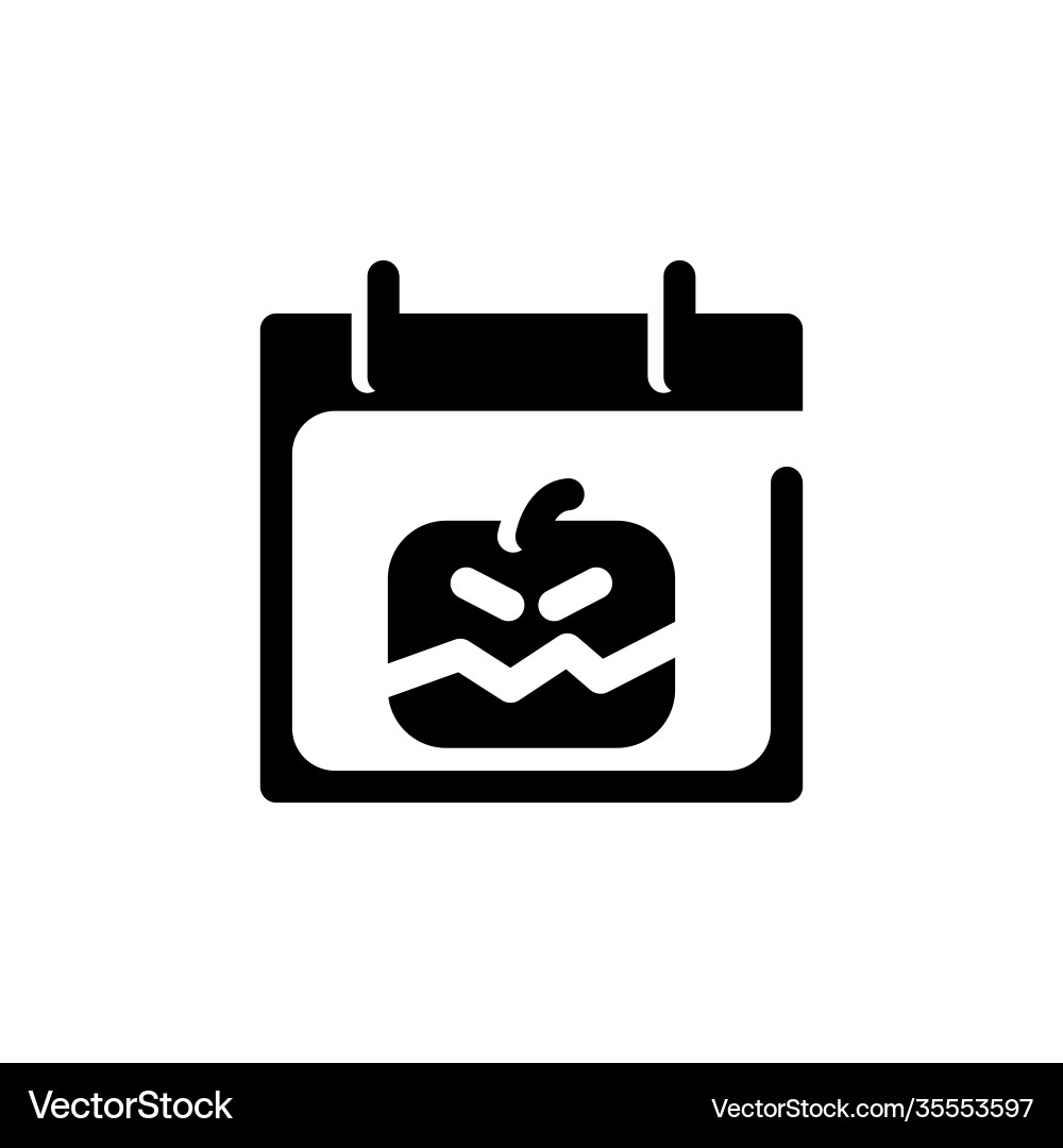 Halloween glyph line icon calendar and date Halloween glyph line icon calendar and date vector image