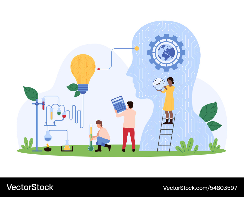Integrating ai and innovation in science concept Integrating ai and innovation in science concept Vector Image
