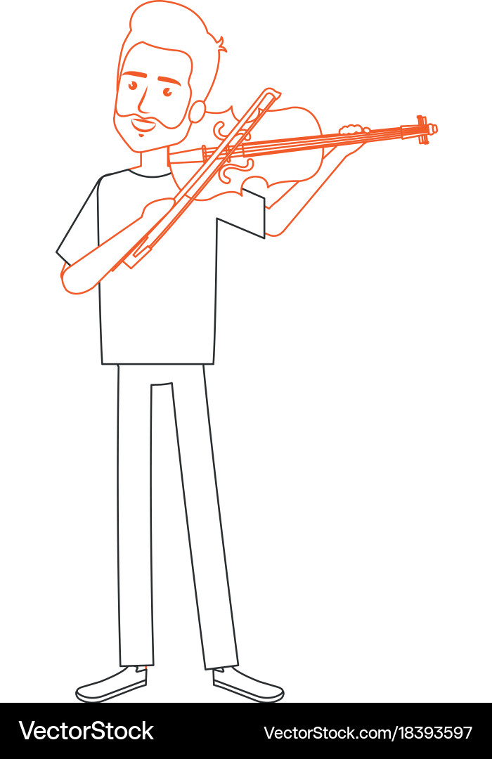 Man playing fiddle character Vector Image