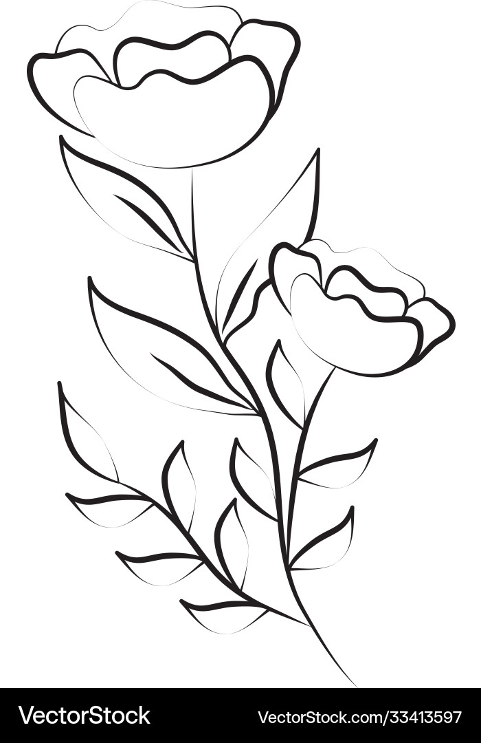 Minimalist Tattoo Blumen Frühling Linie Kunst Herb Minimalist Tattoo Blumen Frühling Linie Kunst Herb vektorbild