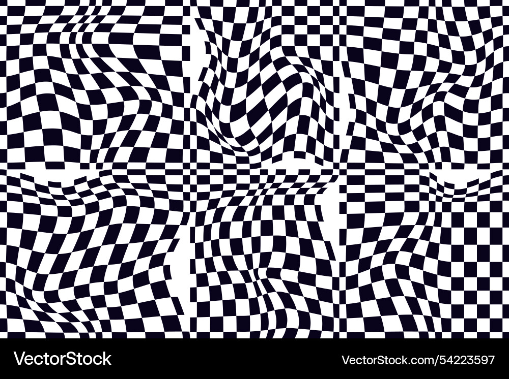 Psychedelic checkerboard pattern Psychedelic checkerboard pattern vector image